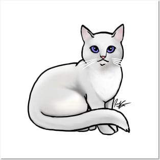 Cat - British Shorthair - White Posters and Art